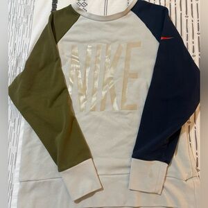Nike Women’s Olive and Navy Drifit Crewneck Sweater